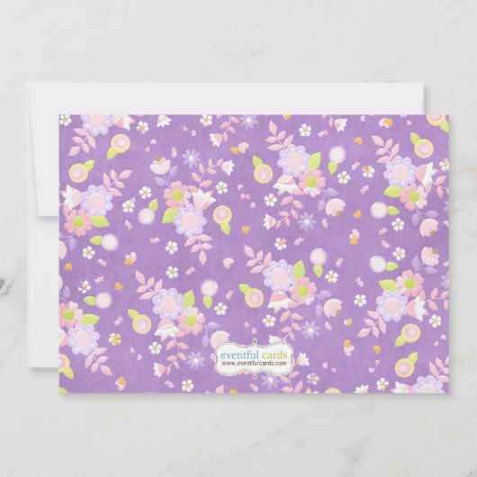 Cute Princess Birthday Party Invitation Kaart (Achterkant)