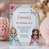 Cute Princess Birthday Party Kaart