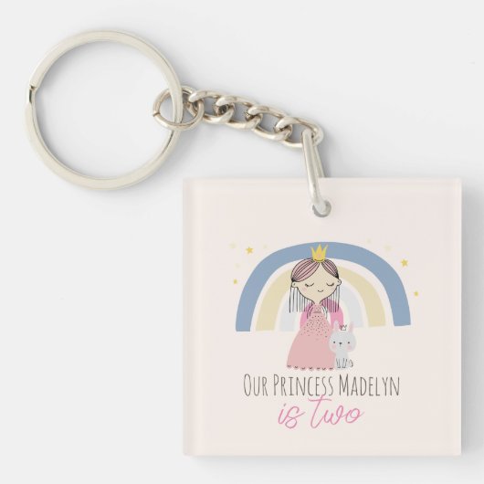 Cute Princess Birthday Party Sleutelhanger (voorkant)