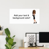 Cute Princess Diva Party Banner Poster (Thuiskantoor)