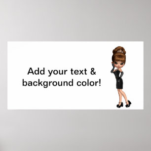 Cute Princess Diva Party Banner Poster