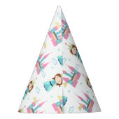 Cute Princess en Castle Pink and Blue Birthday Feesthoedjes (Achterkant)
