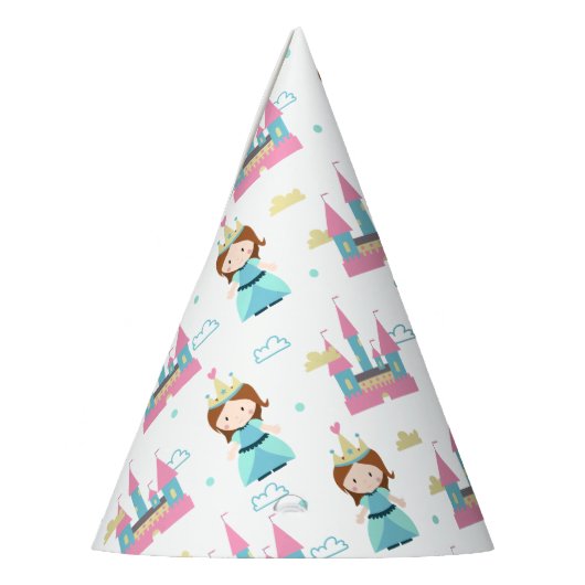 Cute Princess en Castle Pink and Blue Birthday Feesthoedjes (Links)