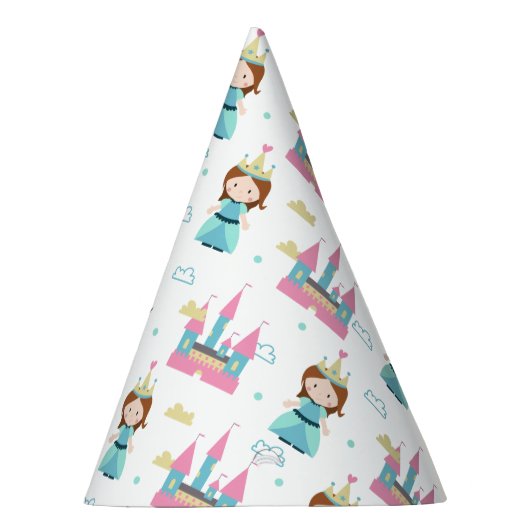 Cute Princess en Castle Pink and Blue Birthday Feesthoedjes (Rechts)