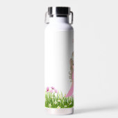Cute Princess en Flowers Waterfles (Voorkant)