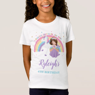 Cute Princess en Unicorn Rainbow Birthday Outfit T-shirt