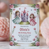 Cute Princess Fairy Birthday Party Kaart