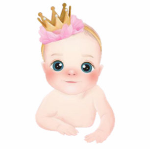 Cute Princess Girl Baby shower Cake Topper Cutout Staand Fotobeeldje