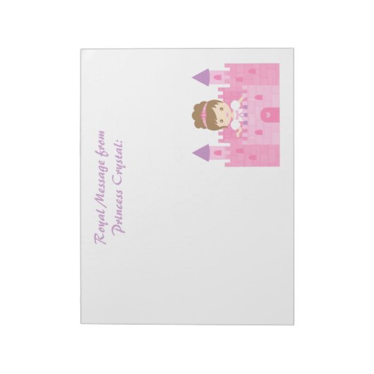 Cute Princess Girl in Pink Castle Notitieblok (Gedraaid)
