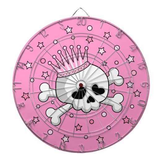 Cute Princess Skull Dartbord (Voorkant)