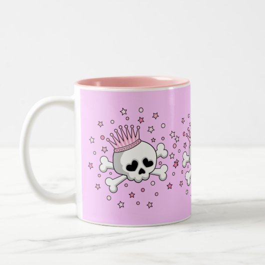 Cute Princess Skull Tweekleurige Koffiemok (Links)