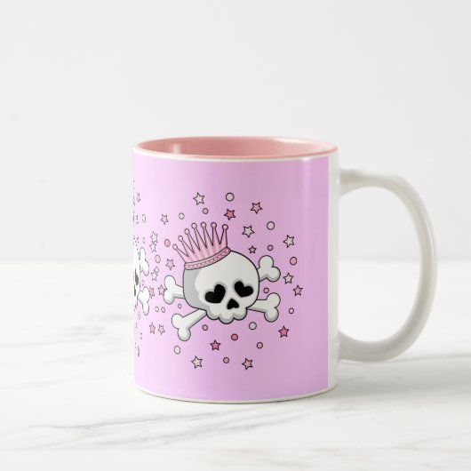 Cute Princess Skull Tweekleurige Koffiemok (Rechts)