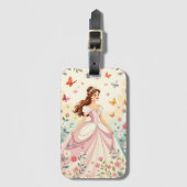 Cute princess with butterflies bagagelabel (Voorkant (verticaal))