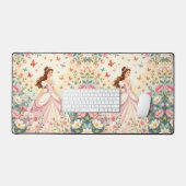 Cute princess with butterflies bureaumat (Keyboard & Muis)