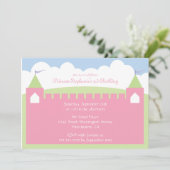 Cute princesse château invitation fête d'anniversa (Debout devant)