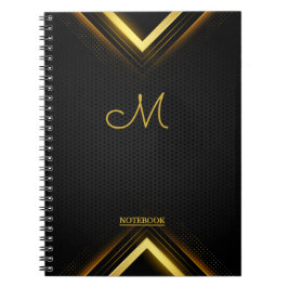 Cute Professional Monogram zwart/Gold Notitieboek