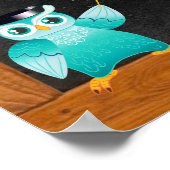 Cute Professor Owl German Deutsches Alphabet Poster (Hoek)