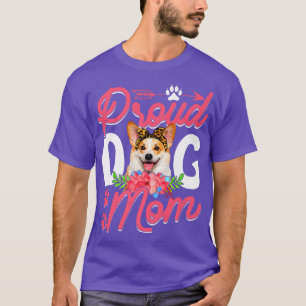Cute Proud Corgi Dog mam Funny Moederdag Premiu T-shirt