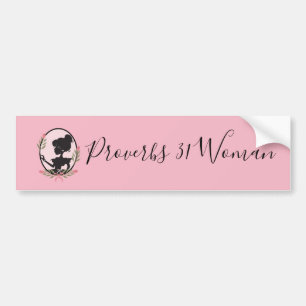 Cute Proverbs 31 Woman roze Bumpersticker