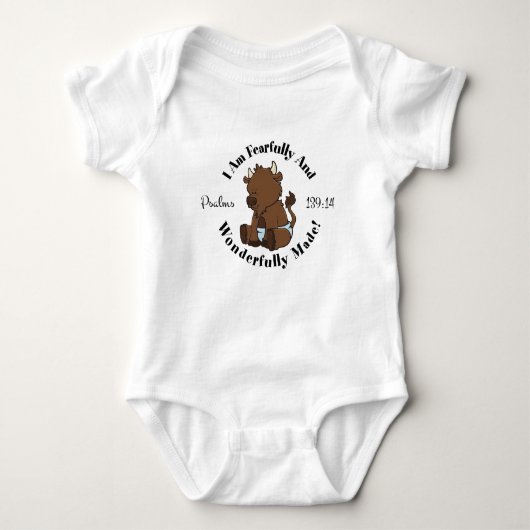 Cute Psalms 139:14 Design Romper (Voorkant)