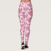 Cute Pset Hearts Pattern met Faux Gold Glitter Leggings (Achterkant)