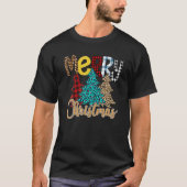 Cute Pset Leopard-kerstboom Funny Merry Chri T-shirt (Voorkant)
