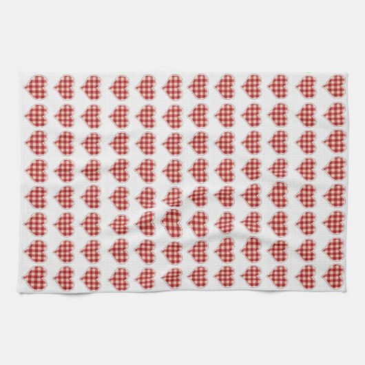 Cute Pset Red Hearts Dotty Pattern Theedoek (Horizontaal)