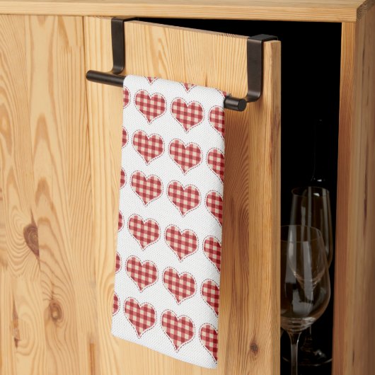 Cute Pset Red Hearts Dotty Pattern Theedoek (Derde Gevouwen)