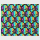 Cute Psychedelic Alien Head Thunder_Cove Cadeaupapier (Vlak)