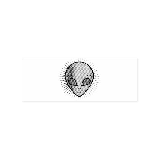 Cute Psychedelic Alien Head Thunder_Cove Rubberstempel (Afrduk)