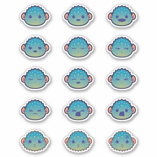 Cute Pufferfish Sticker (Voorkant)