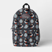 Cute Puffin Birds Winter Pattern Bedrukte Rugzak (Voorkant)