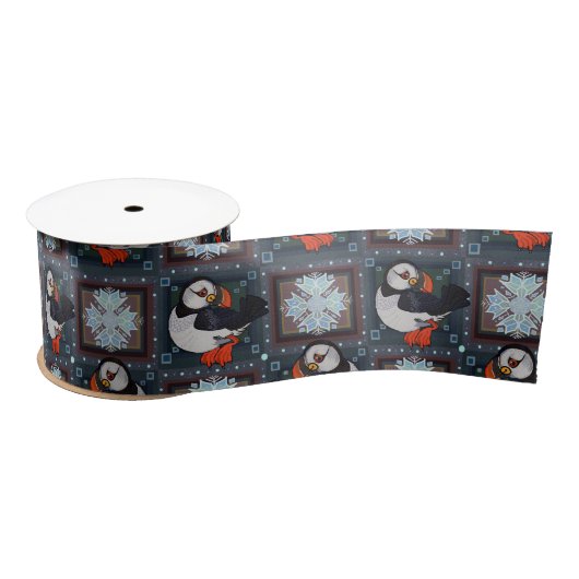 Cute Puffin Birds Winter Pattern Lint (Spoel)