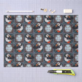 Cute Puffin Birds Winter Pattern Tissuepapier (Craft)