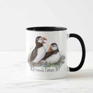 Cute Puffins, Best Friends Forever, BFF, Birds Mok