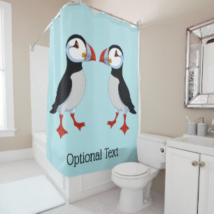 Cute Puffins Design Douche Rideau