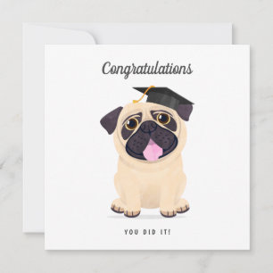Cute Pug - Afstuderen-kaart voor gefeliciteerd Kaart
