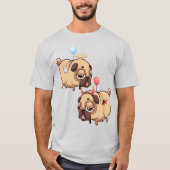 Cute Pug Angel/Devil T-shirt (Voorkant)