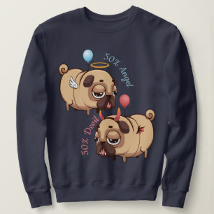 Cute Pug Angel/Devil Trui