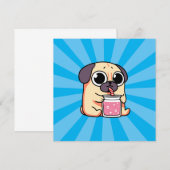 Cute Pug Bedankkaart (Voorkant / Achterkant)