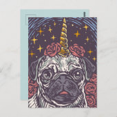 Cute Pug Briefkaart (Voorkant / Achterkant)