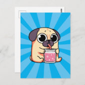 Cute Pug Briefkaart (Voorkant / Achterkant)