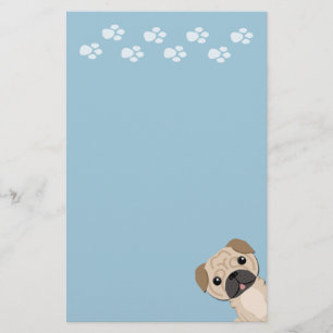 Cute pug briefpapier