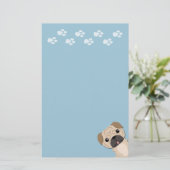 Cute pug briefpapier (Staand voorkant)