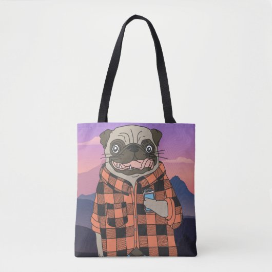 Cute Pug Canvas tas (Voorkant)