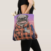 Cute Pug Canvas tas (Dichtbij)