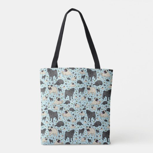 Cute Pug Canvas tas (Achterkant)