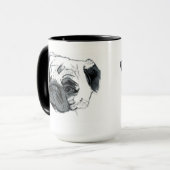 Cute Pug Coffee Mok (Voorkant links)