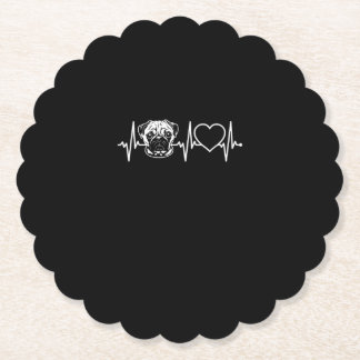 Cute Pug Dog Heartbeat Lovely Pug Dog Kartonnen Onderzetters