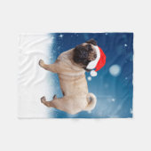 Cute Pug Dog Kerstkerstkerstkerstkerstkerstkerstma Fleece Deken (Voorkant (Horizontaal))